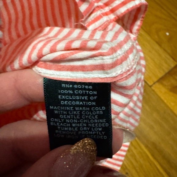 lauren by ralph lauren red and white striped button up - Picture 5 of 8